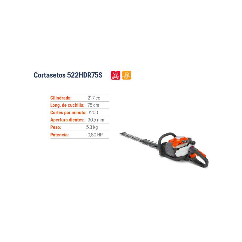 Cortasetos husqvarna 522hdr75s